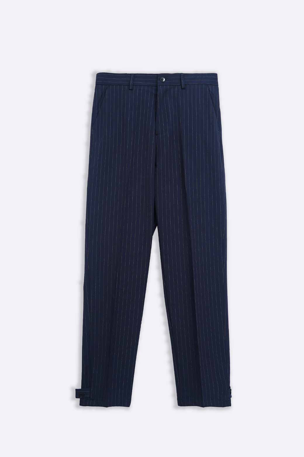 NAVY PINSTRIPE PANTS