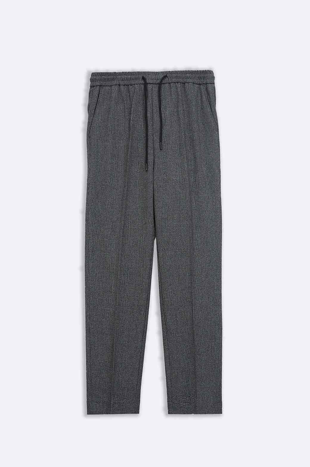 BLACK TEXTURED PANTS