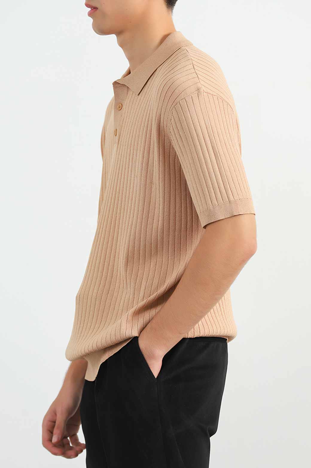 CAMEL TEXTURED POLO