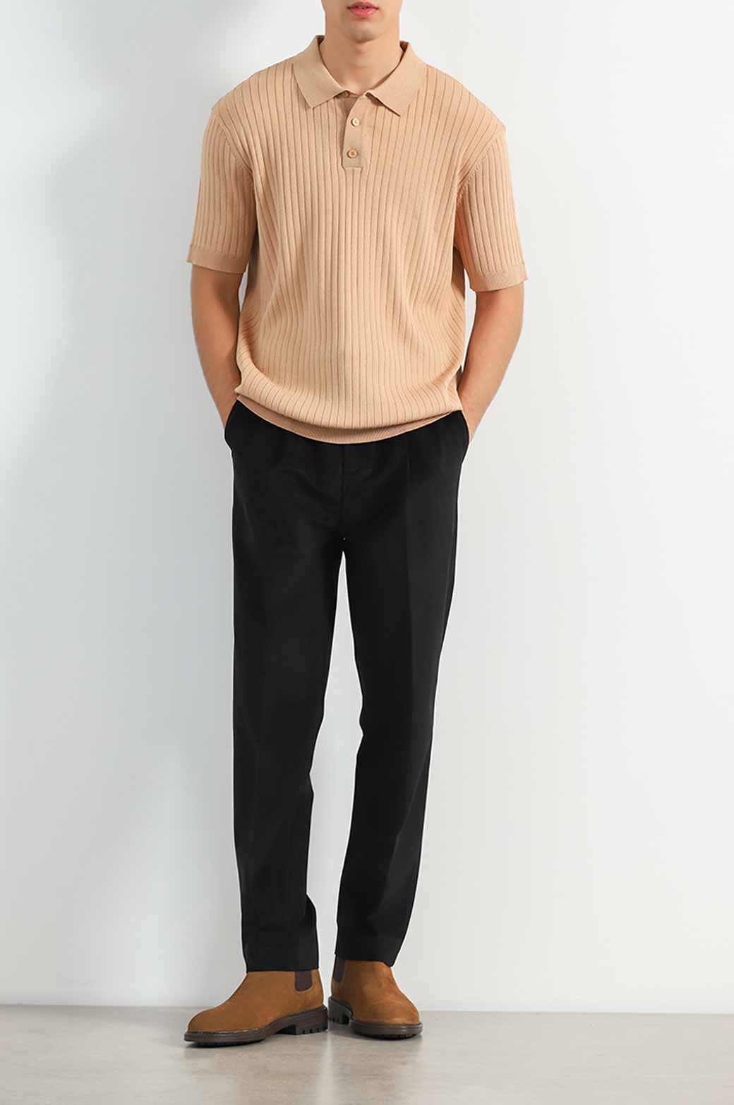 CAMEL TEXTURED POLO