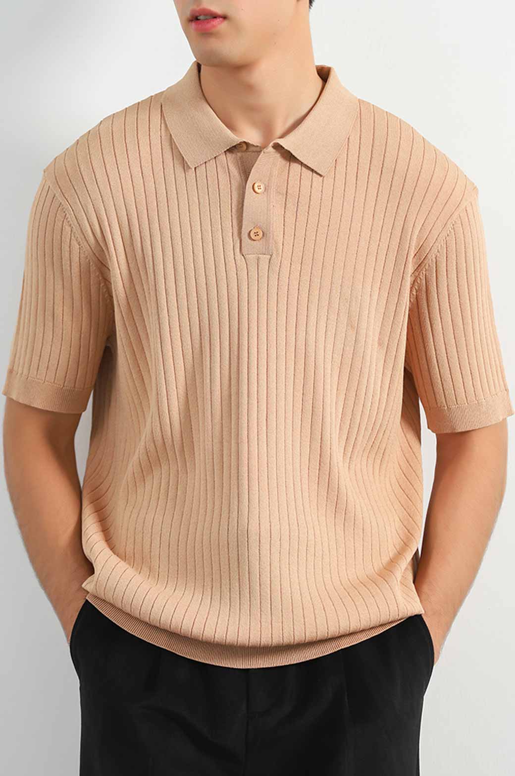 CAMEL TEXTURED POLO