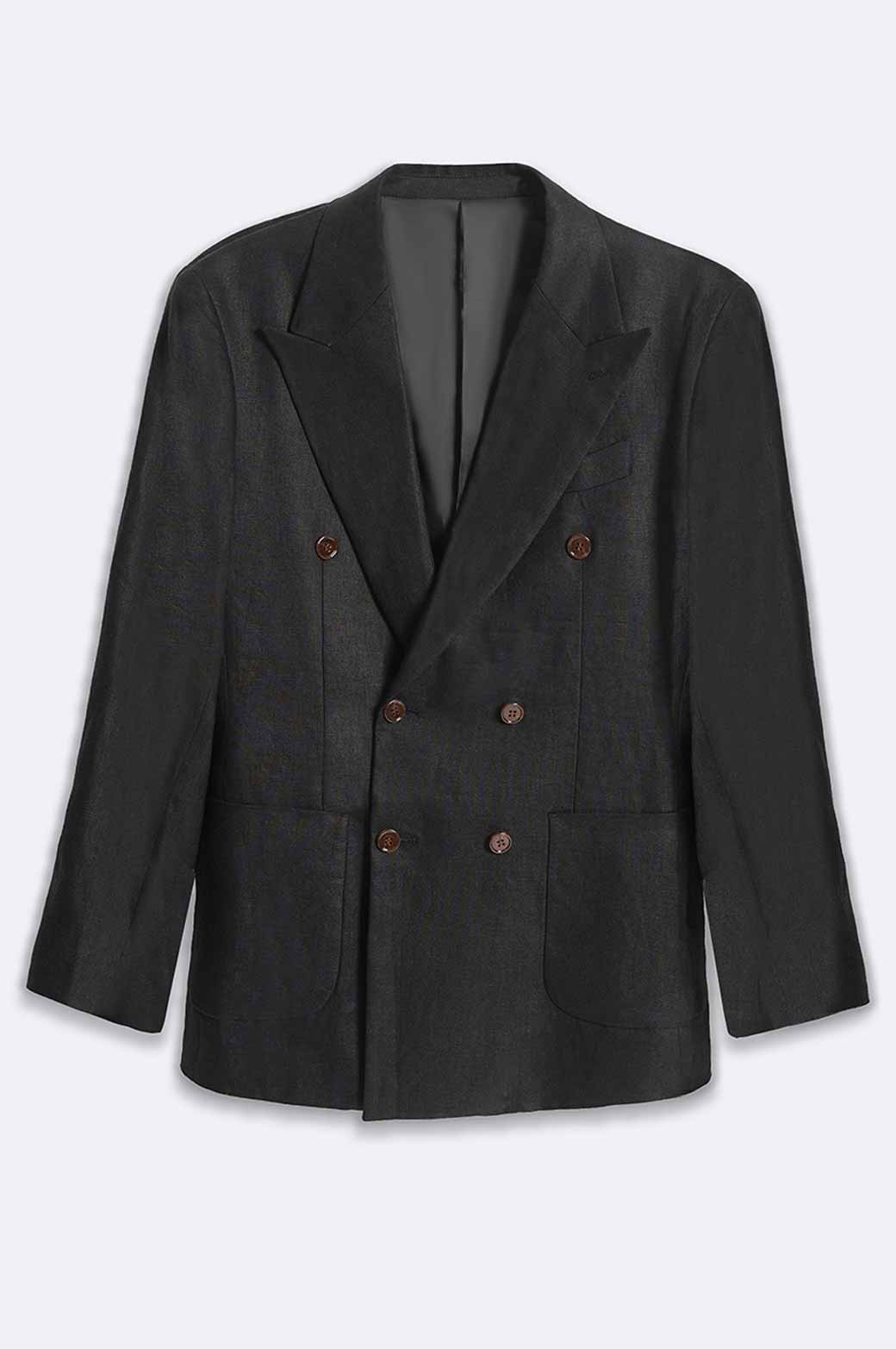 BLACK PREMIUM LINEN BLAZER