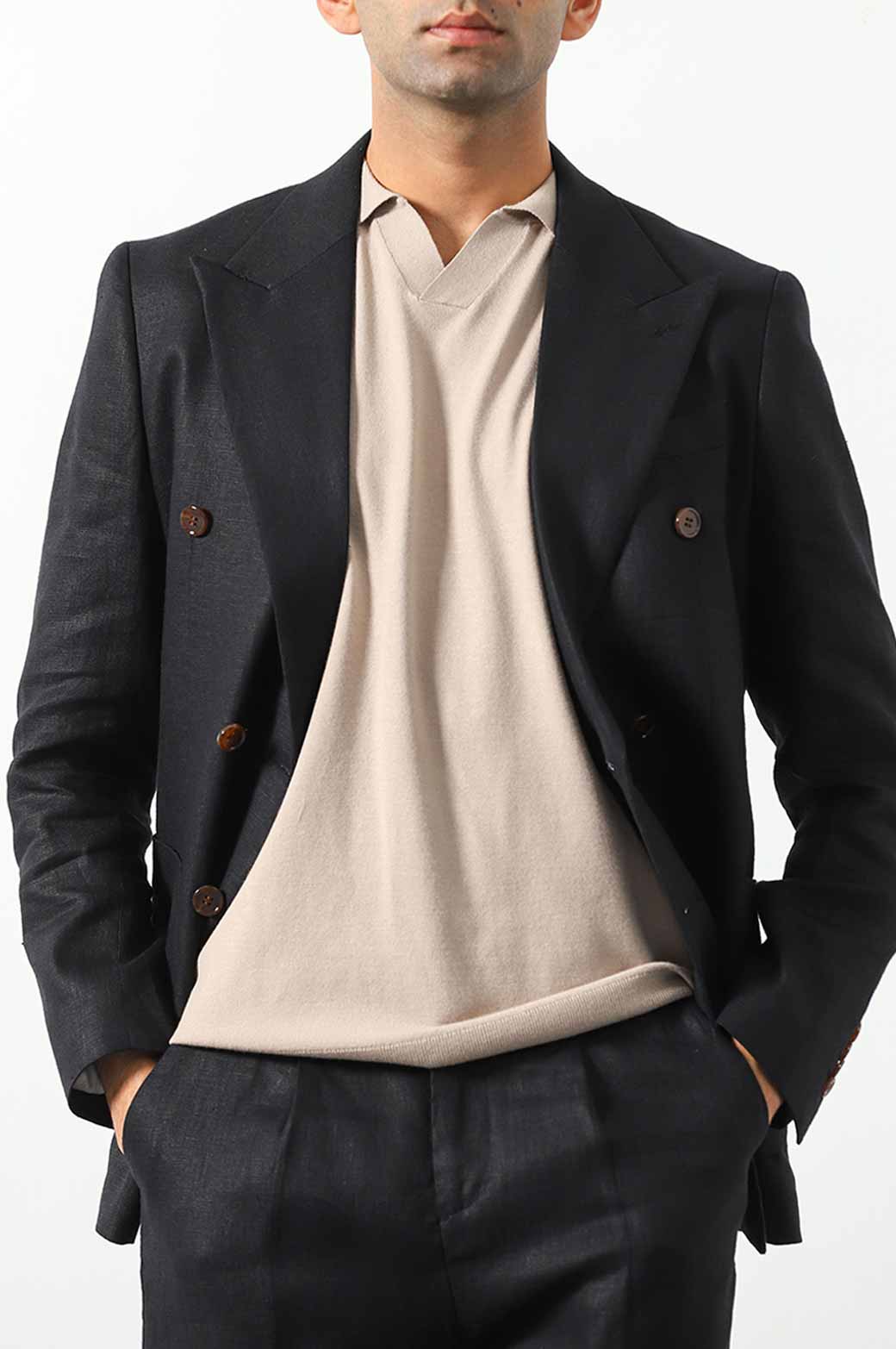 BLACK PREMIUM LINEN BLAZER