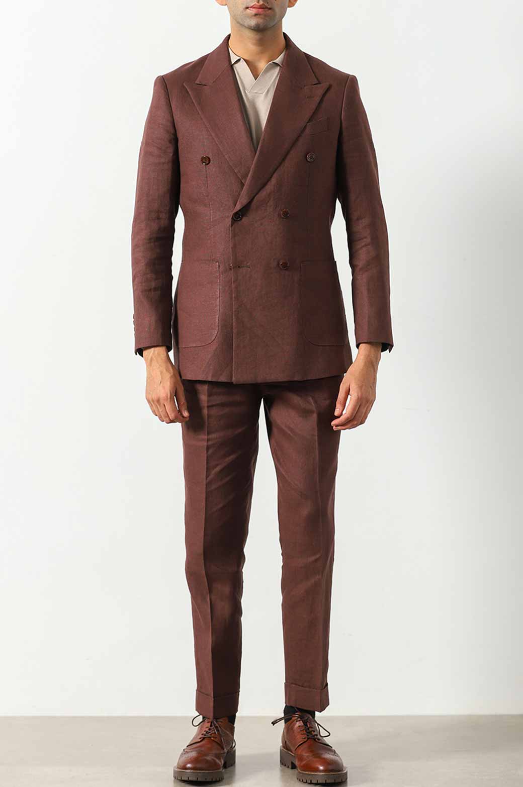 CHOCOLATE PREMIUM LINEN BLAZER