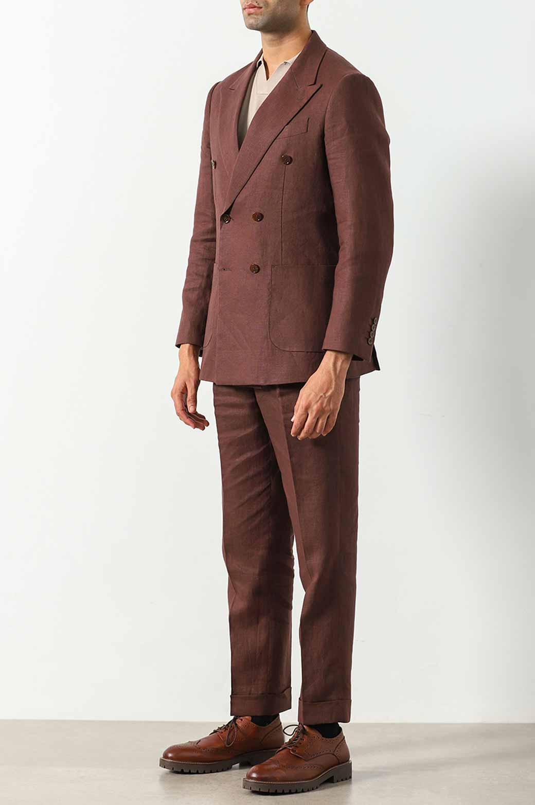 CHOCOLATE PREMIUM LINEN BLAZER