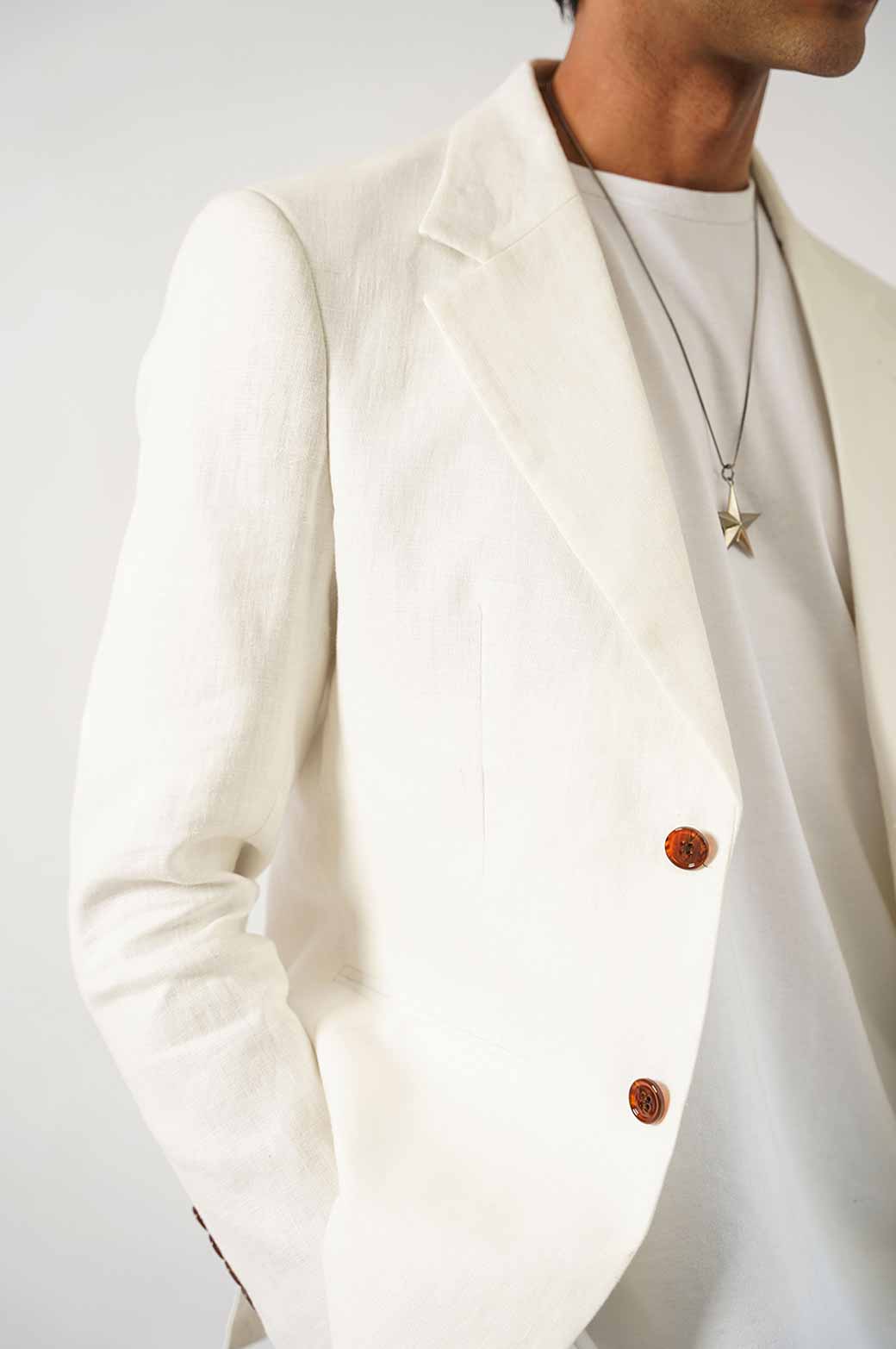 CREAM PREMIUM LINEN BLAZER