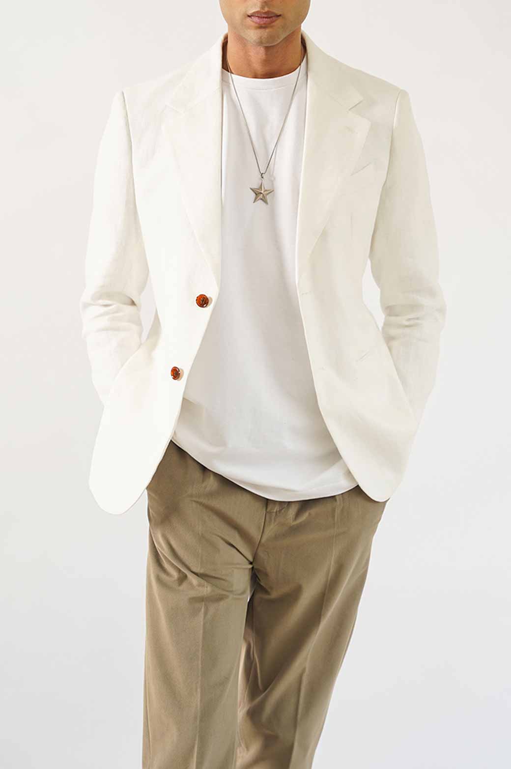 CREAM PREMIUM LINEN BLAZER
