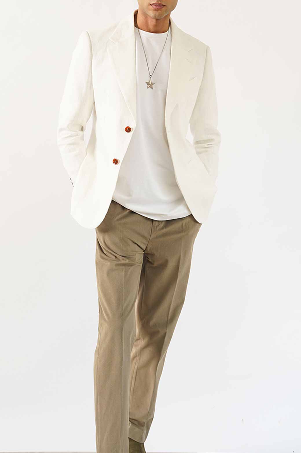 CREAM PREMIUM LINEN BLAZER