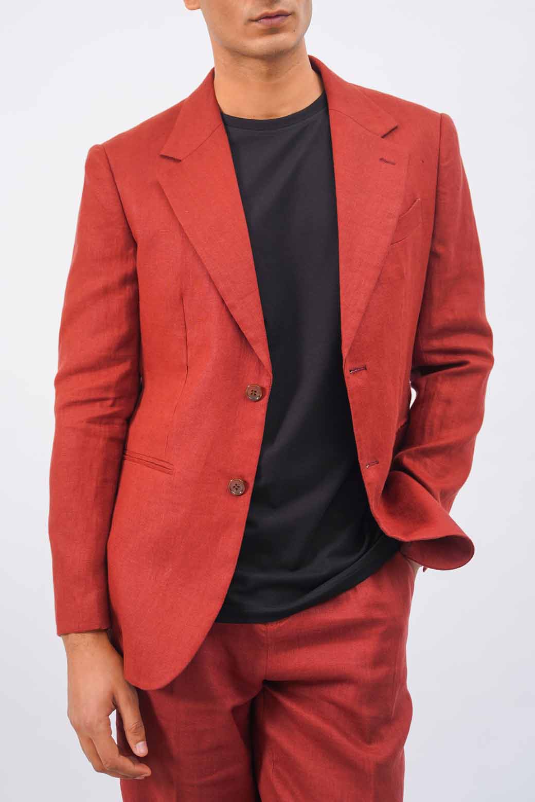 MAROON PREMIUM LINEN BLAZER