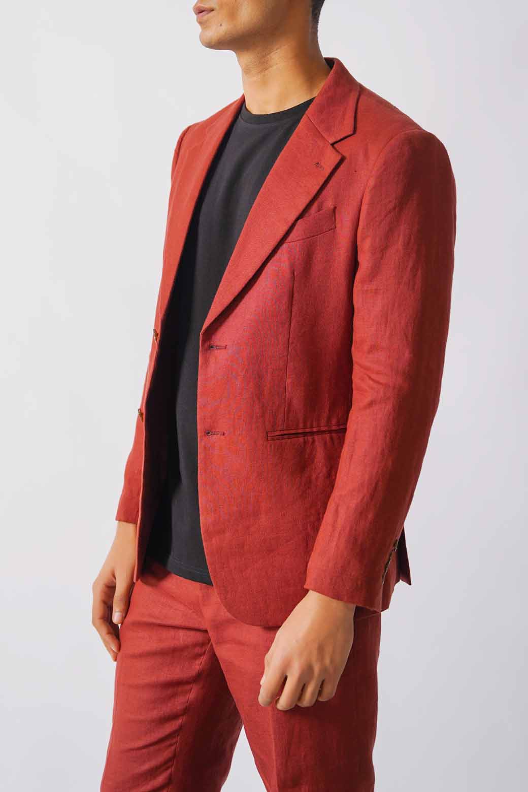 MAROON PREMIUM LINEN BLAZER