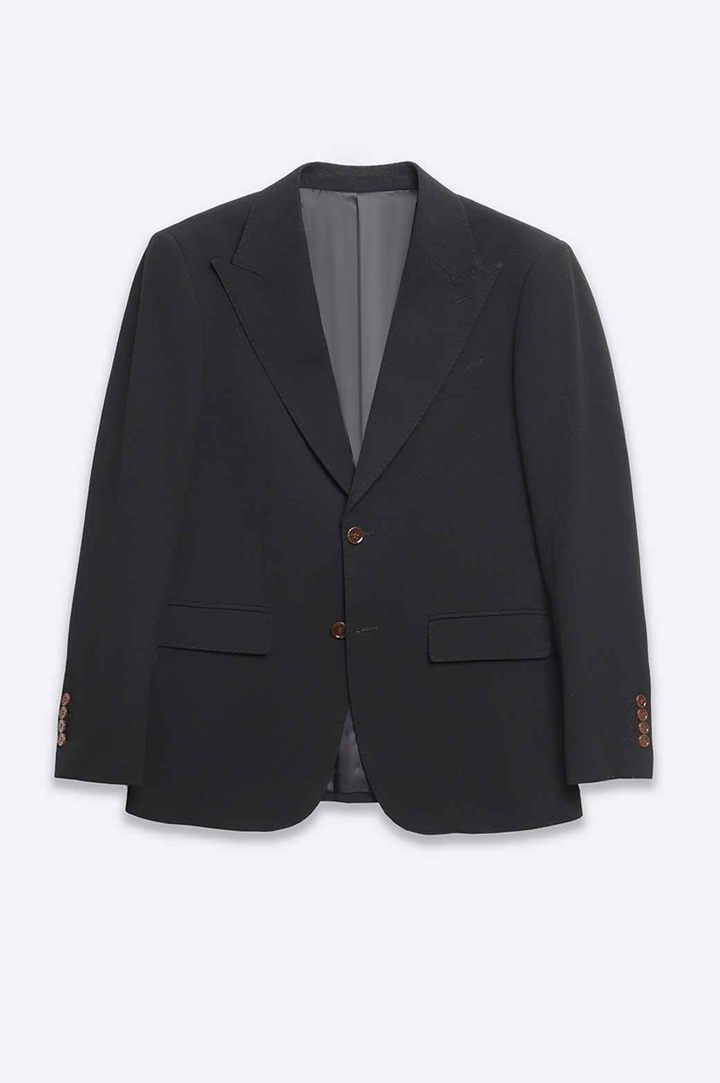 BLACK TEXTURED BLAZER