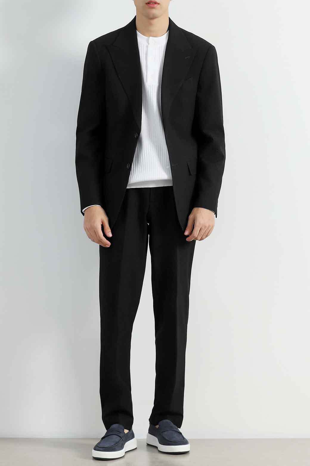 BLACK TEXTURED BLAZER