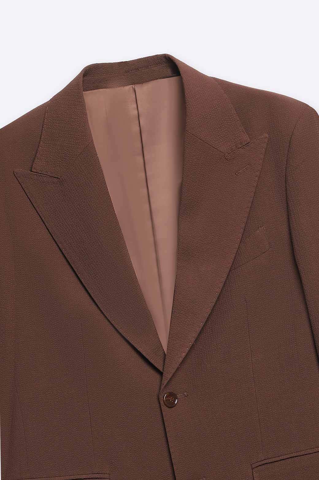 CHOCOLATE TEXTURED BLAZER