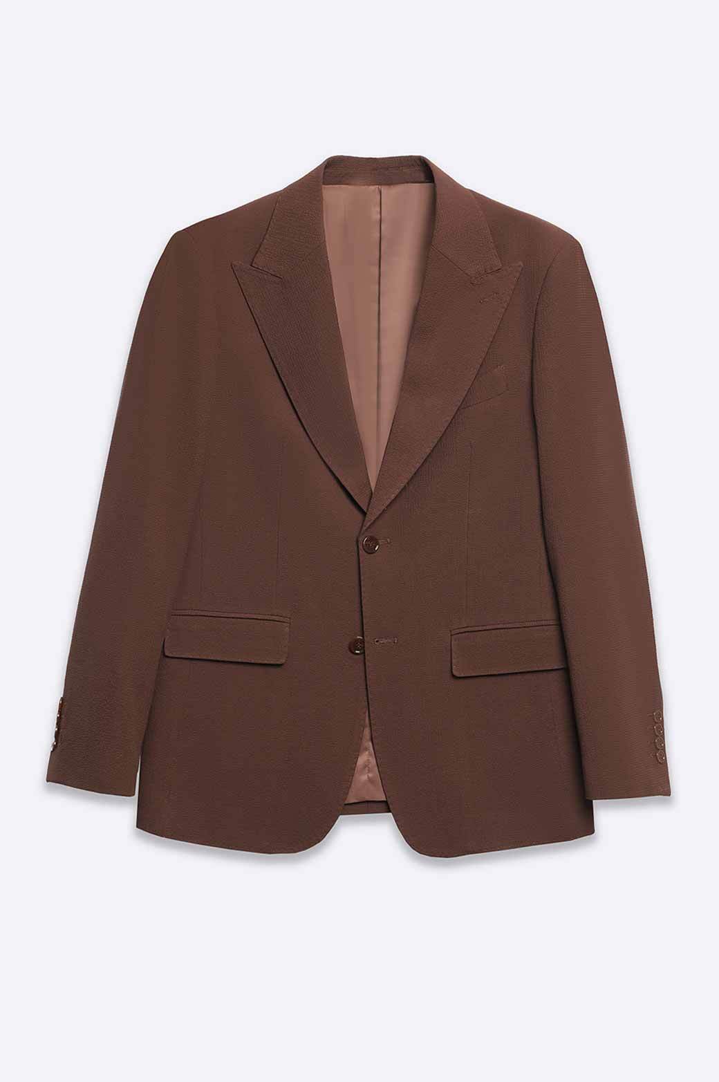 CHOCOLATE TEXTURED BLAZER