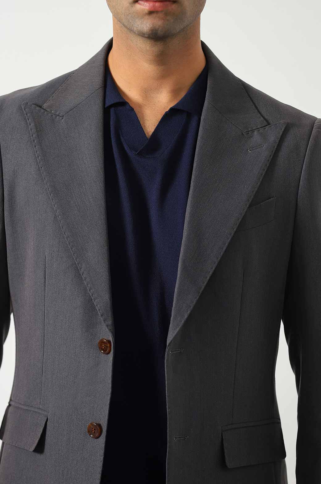 GREY TEXTURED BLAZER