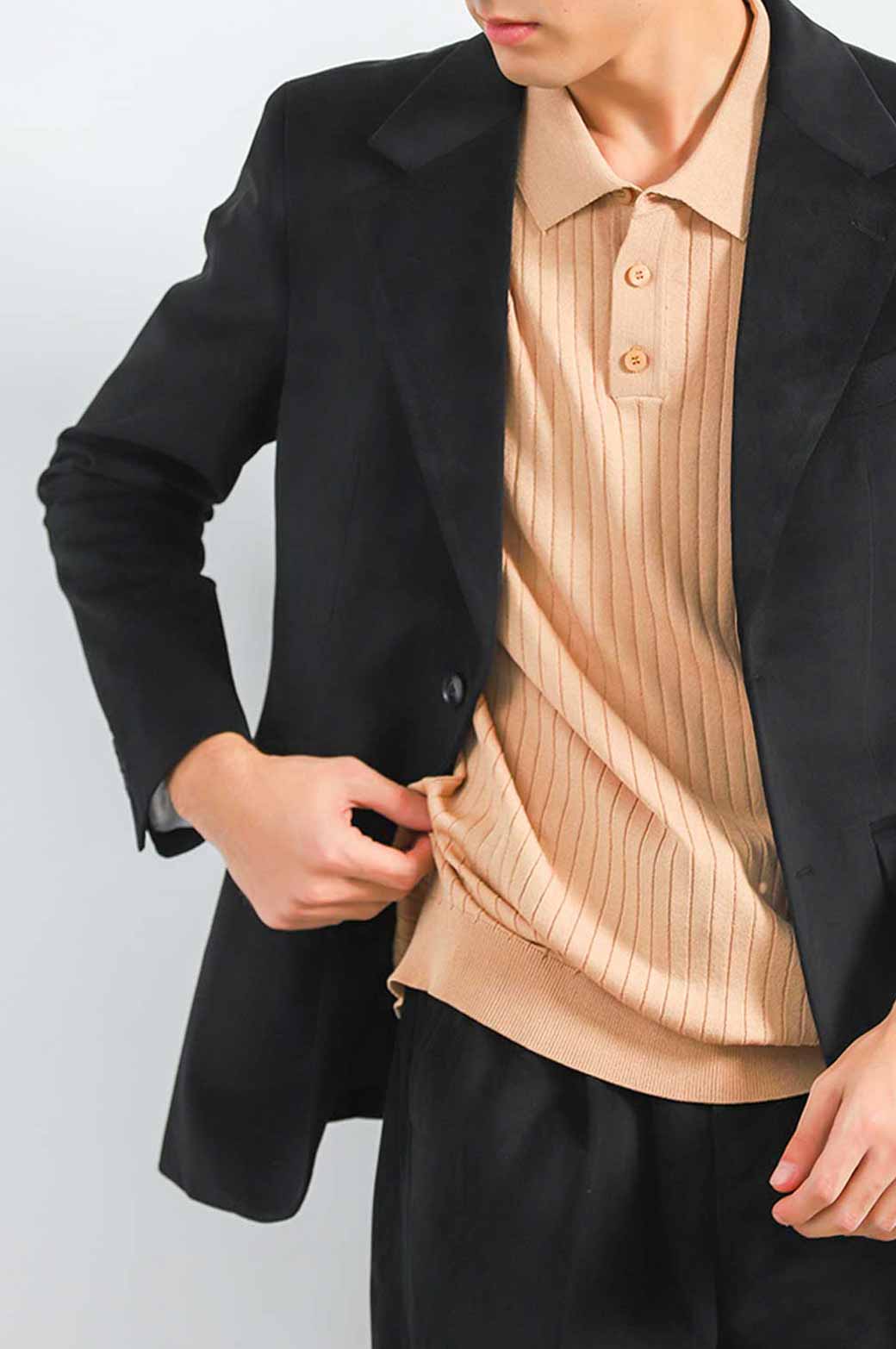 BLACK TEXTURED BLAZER