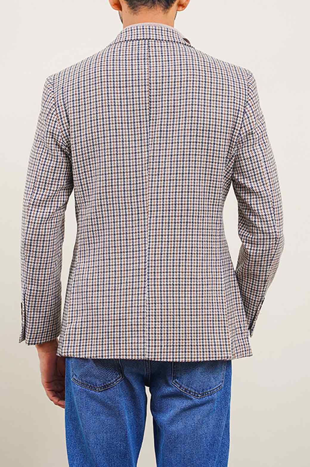 BEIGE HOUNDSTOOTH BLAZER
