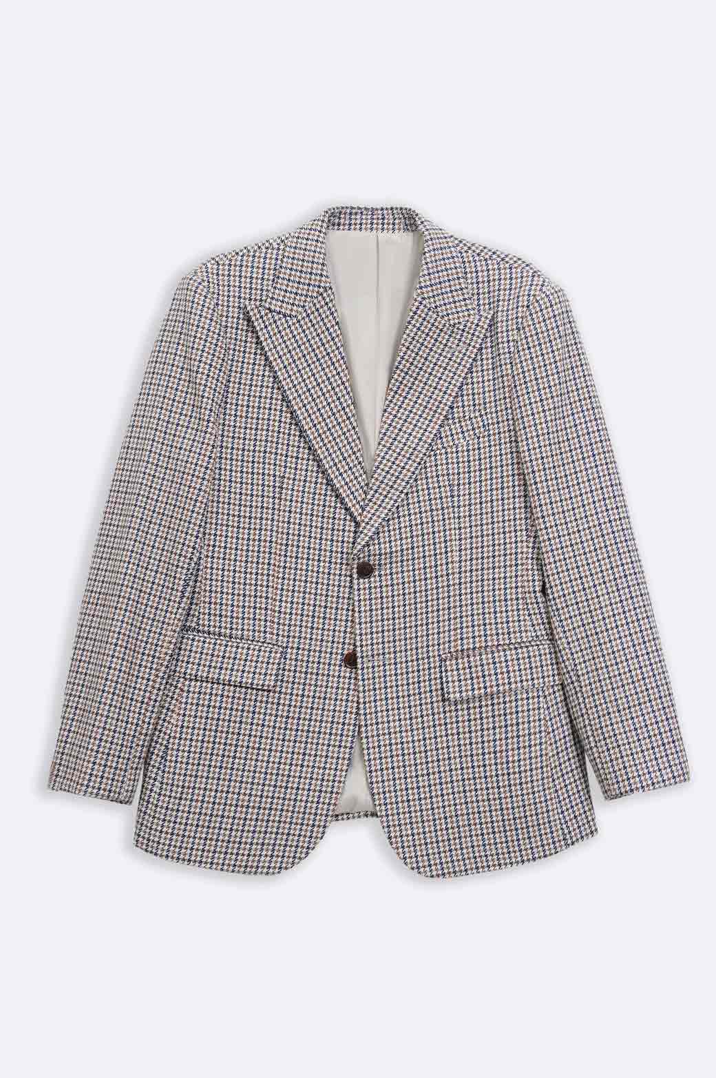 BEIGE HOUNDSTOOTH BLAZER