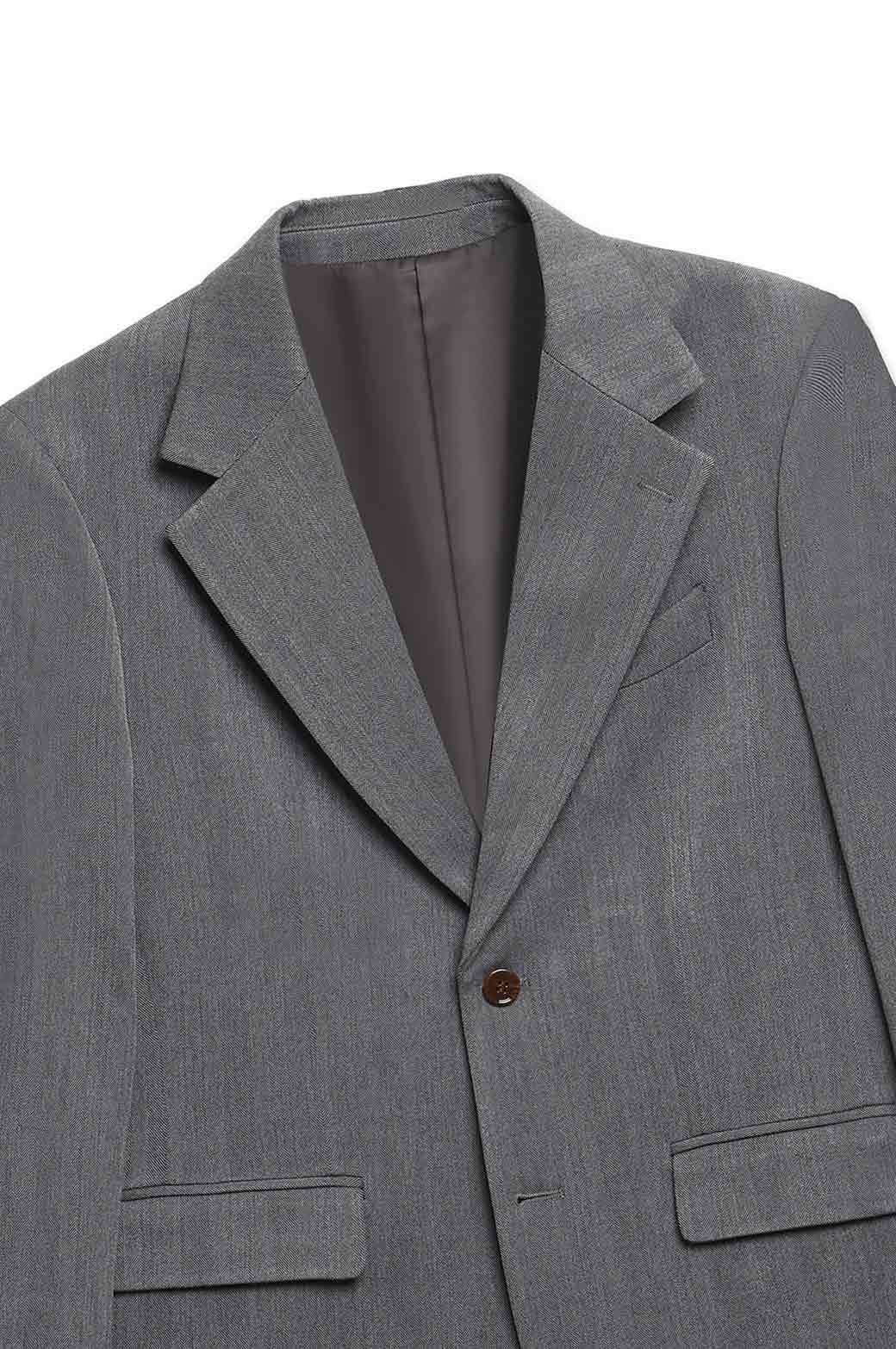 GREY HERINGBONE BLAZER