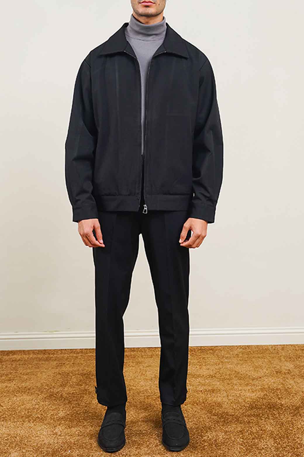 BLACK CLASSIC ZIPPER JACKET