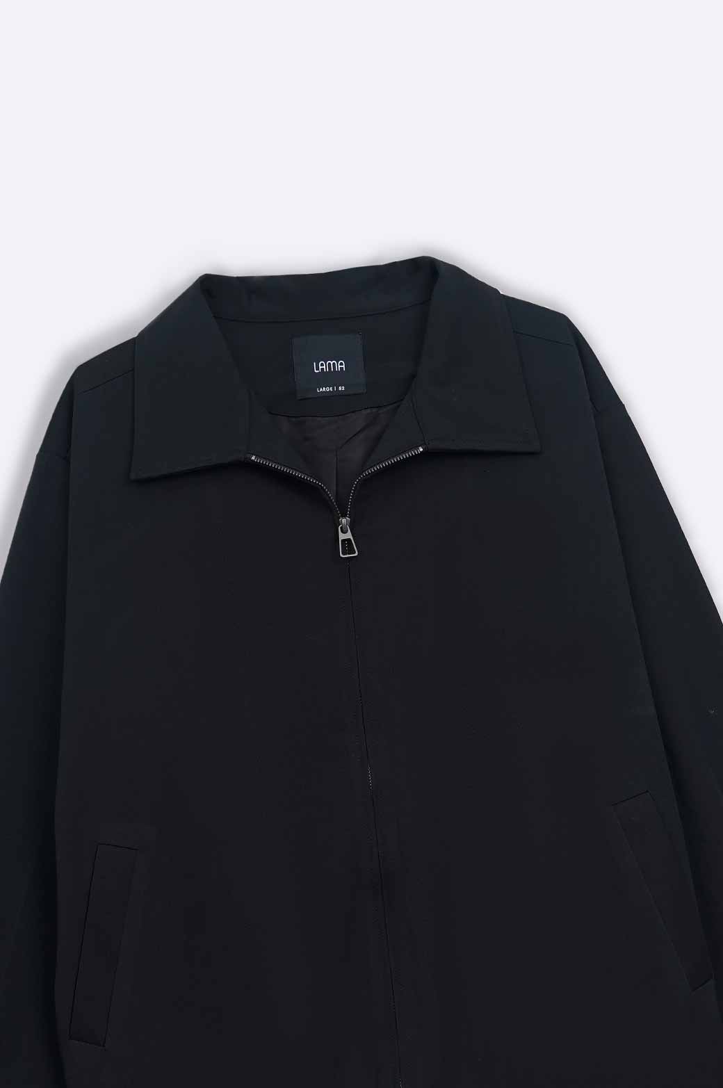 BLACK CLASSIC ZIPPER JACKET
