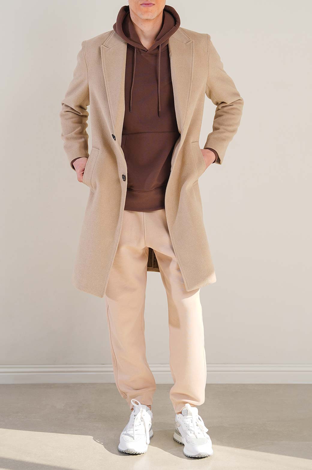 BEIGE WOOL BLEND COAT