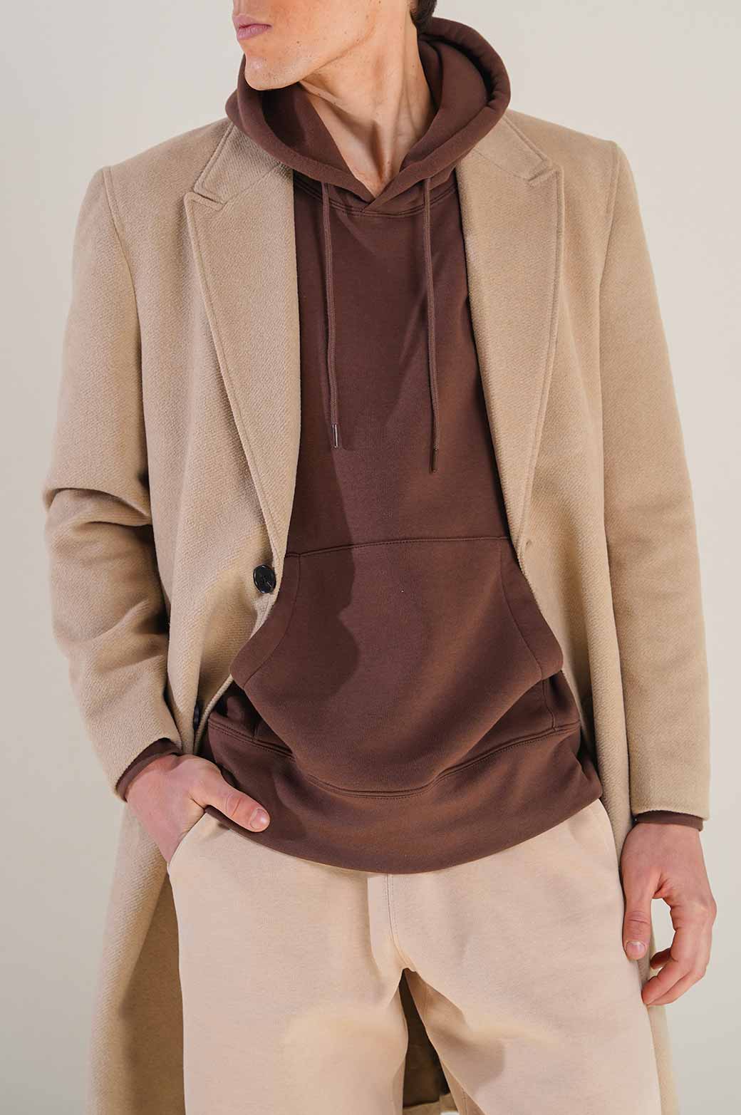 BEIGE WOOL BLEND COAT