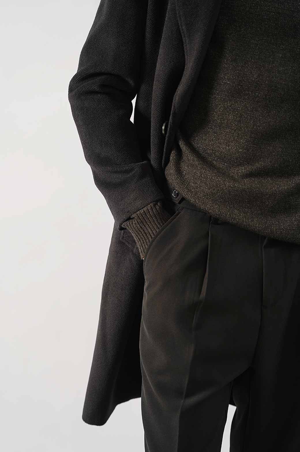 BLACK WOOL BLEND COAT