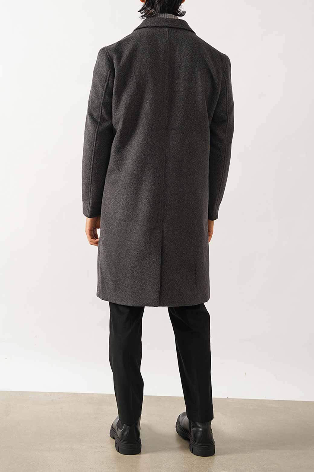 CHARCOAL WOOL BLEND COAT