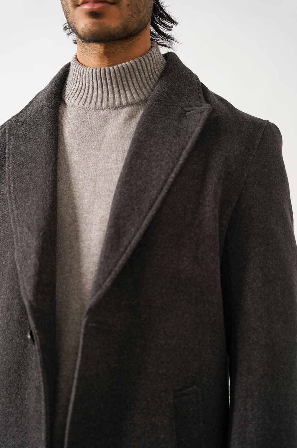 CHARCOAL WOOL BLEND COAT
