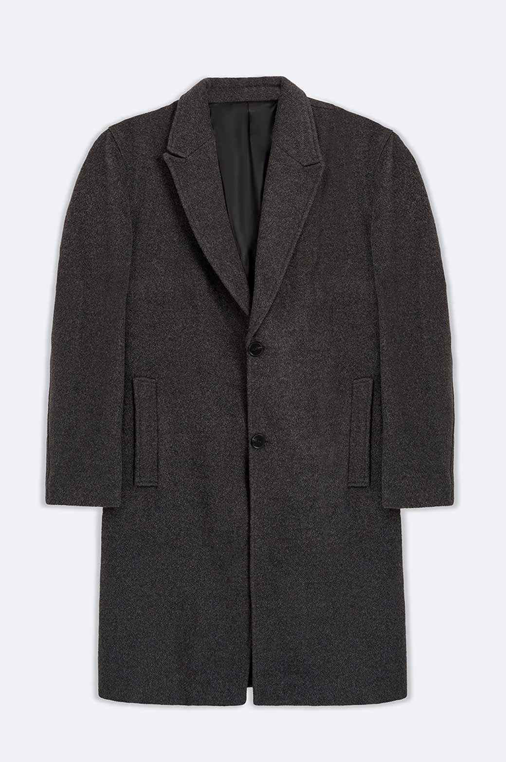 CHARCOAL WOOL BLEND COAT