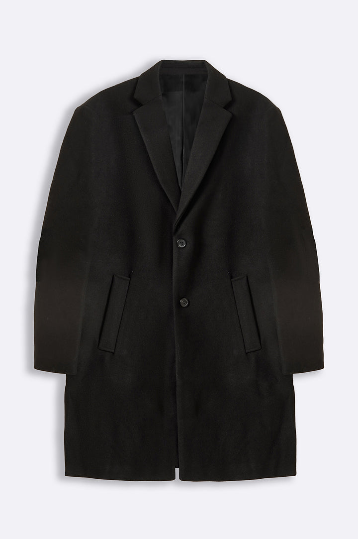 BLACK WOOL BLEND COAT