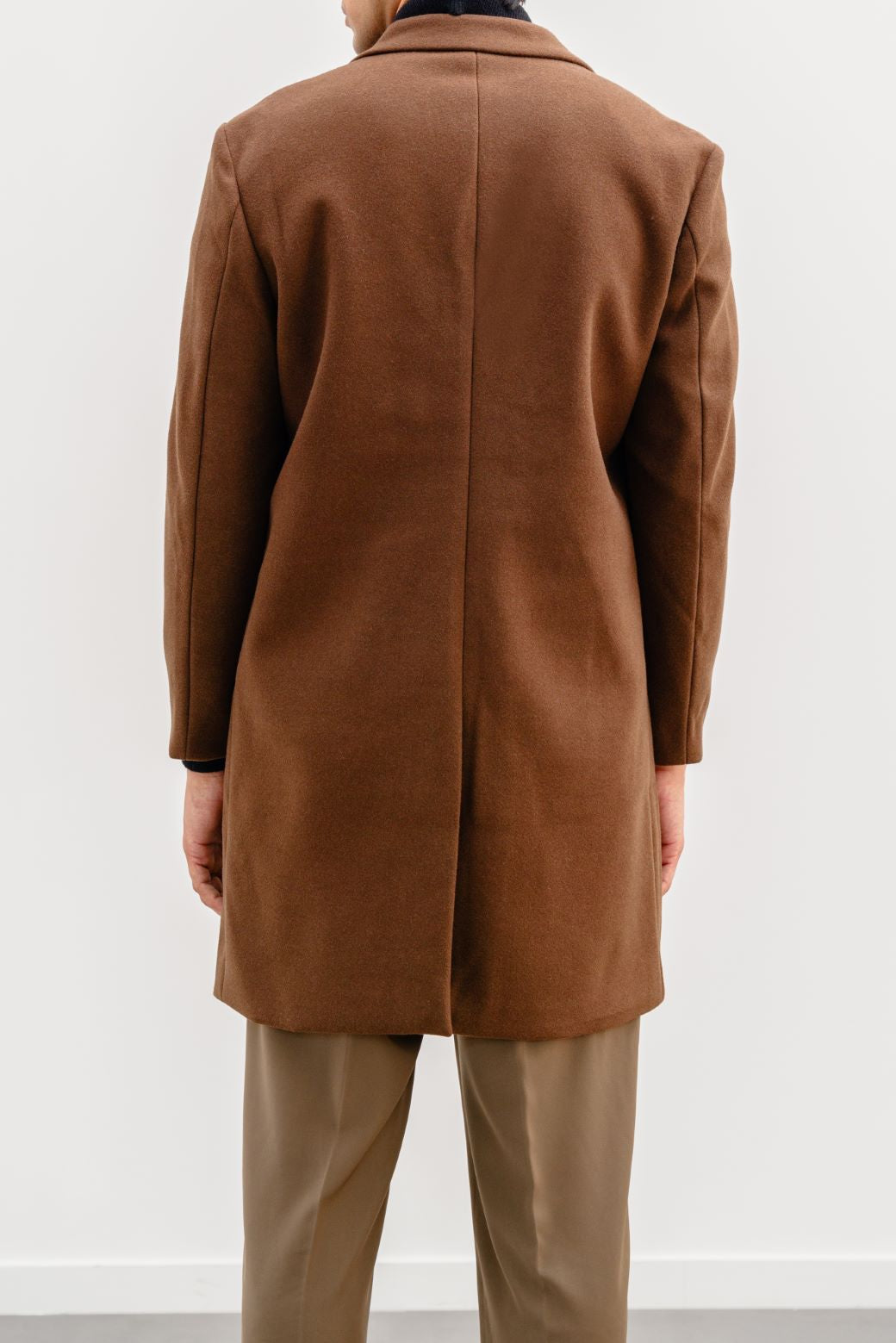 COFFEE WOOL BLEND COAT