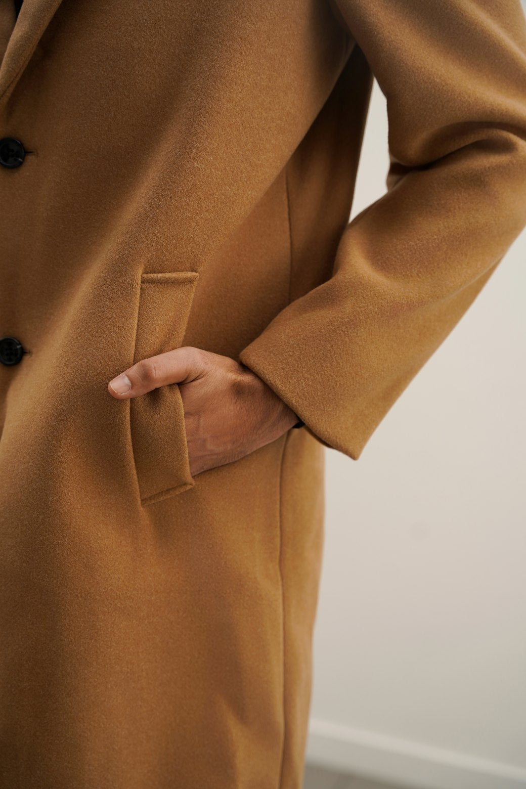 TAN WOOL BLEND COAT