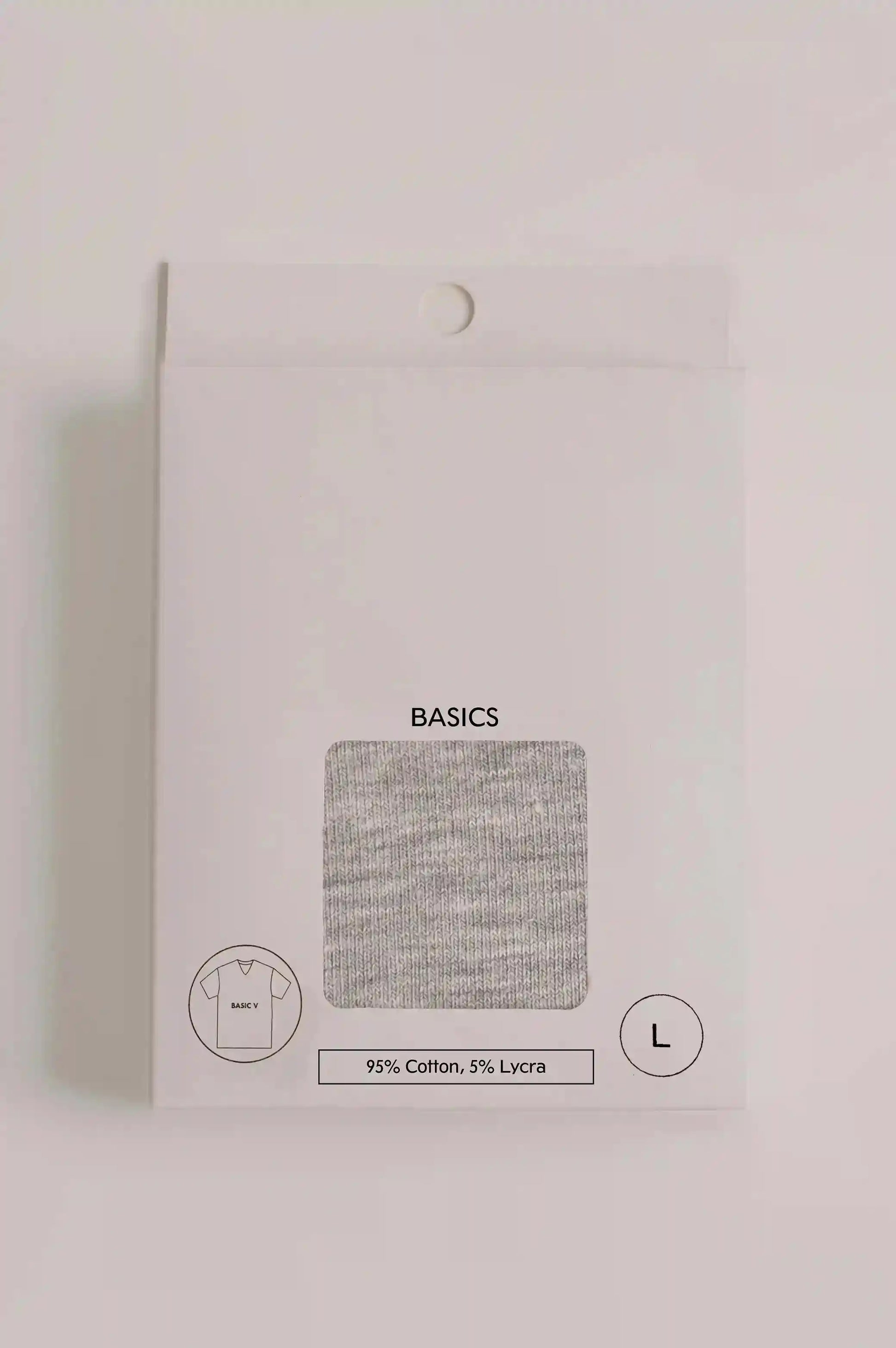 HEATHER GREY V NECK T-SHIRT