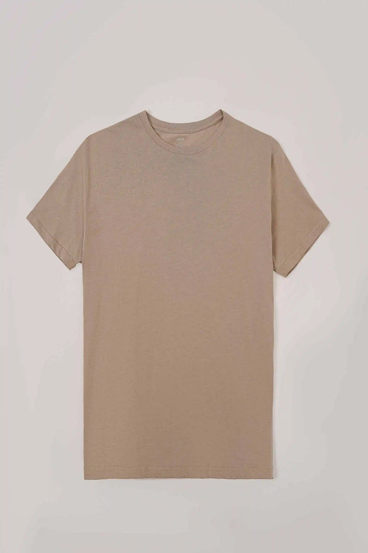 BEIGE CREW NECK T-SHIRT