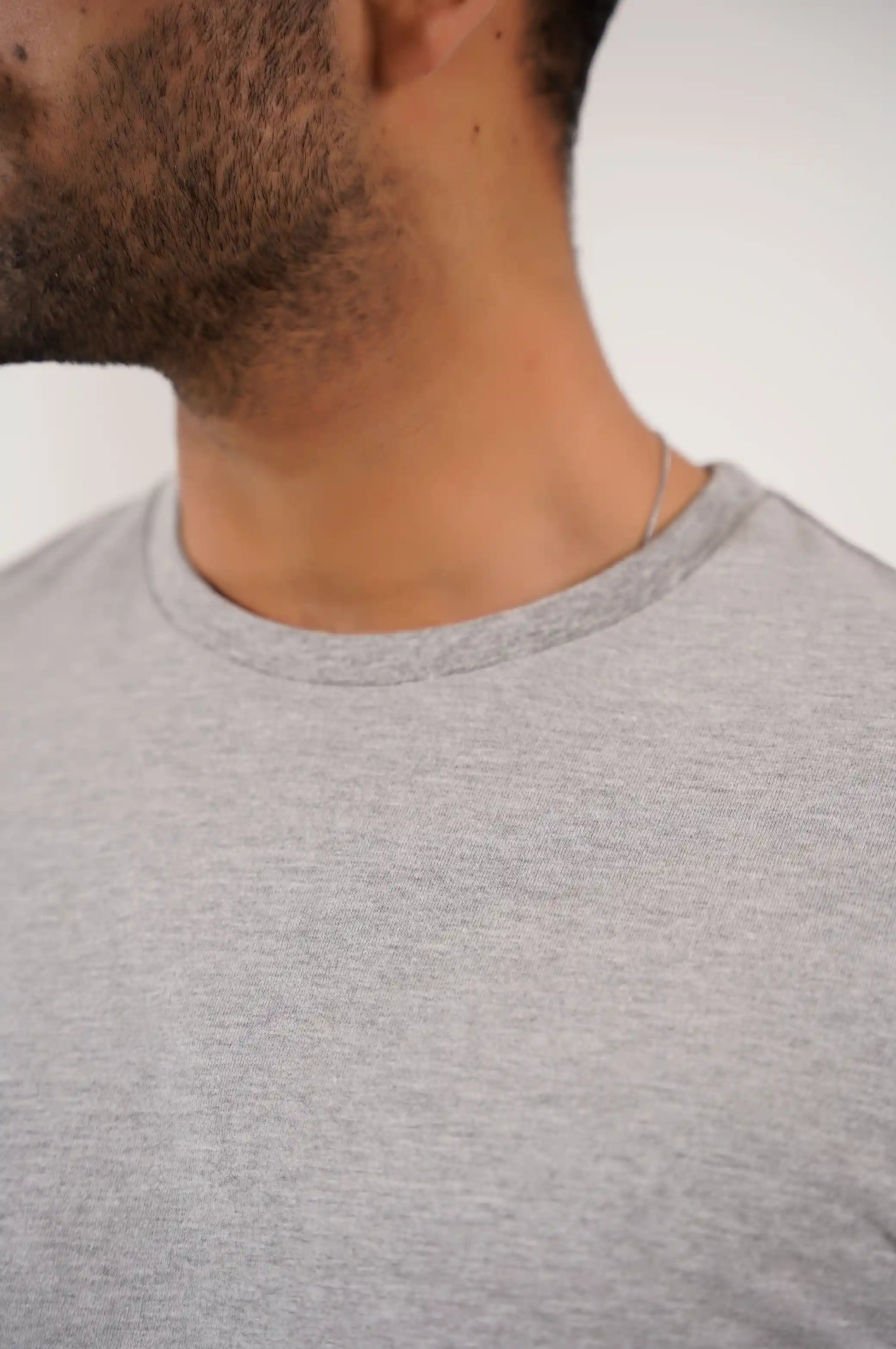 HEATHER GREY CREW NECK T-SHIRT