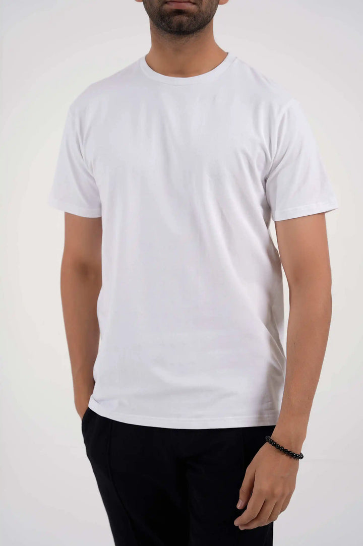 WHITE CREW NECK T-SHIRT