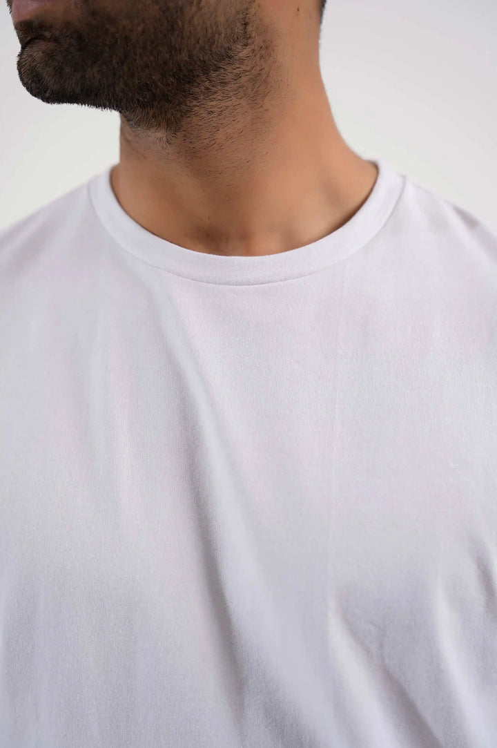 WHITE CREW NECK T-SHIRT