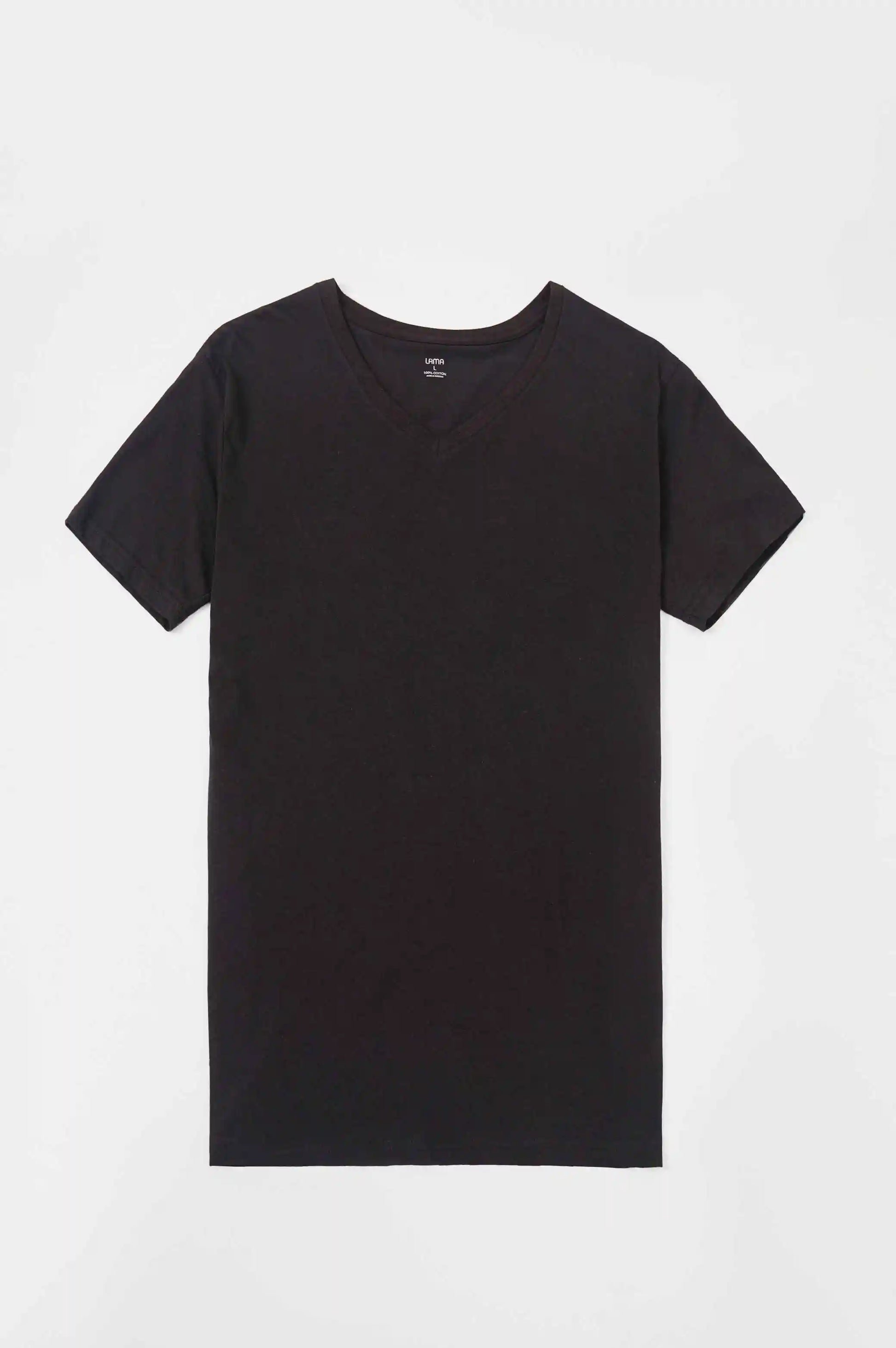 Black Basic V Neck T-Shirt