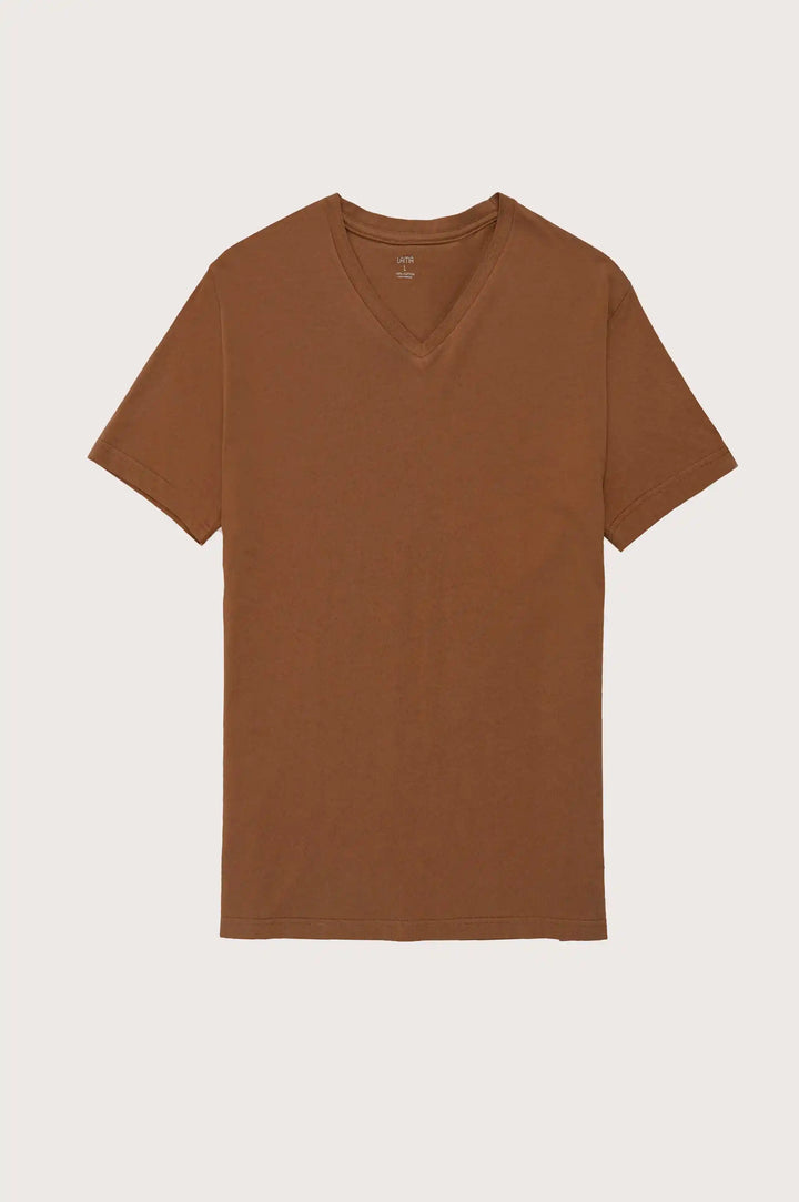 Brown V Neck T-Shirt