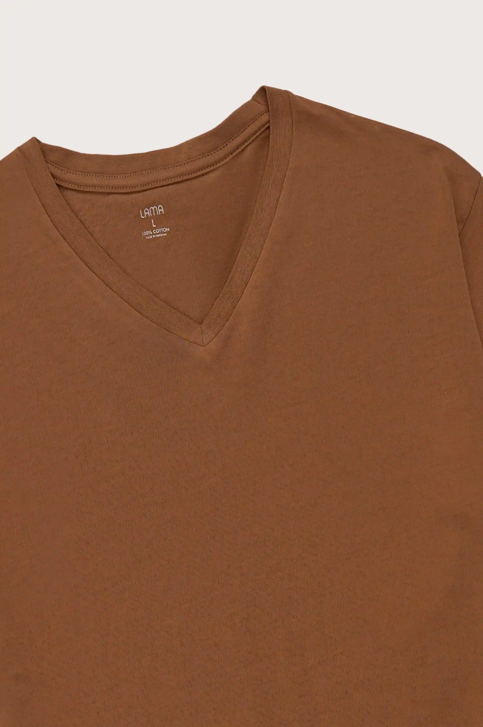 Brown V Neck T-Shirt