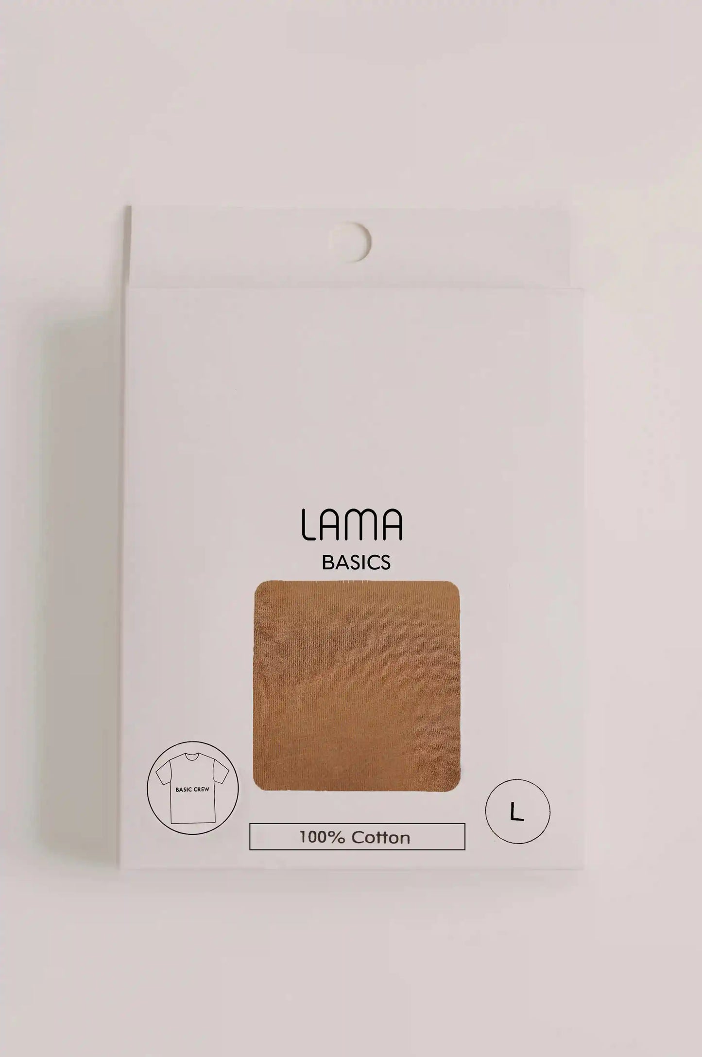 LIGHT BROWN BASIC V NECK T-SHIRT