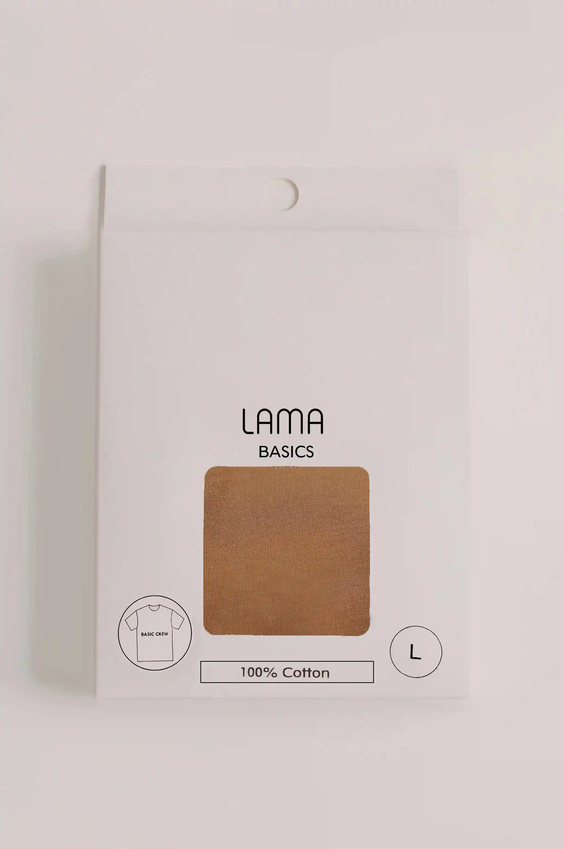 LIGHT BROWN BASIC V NECK T-SHIRT