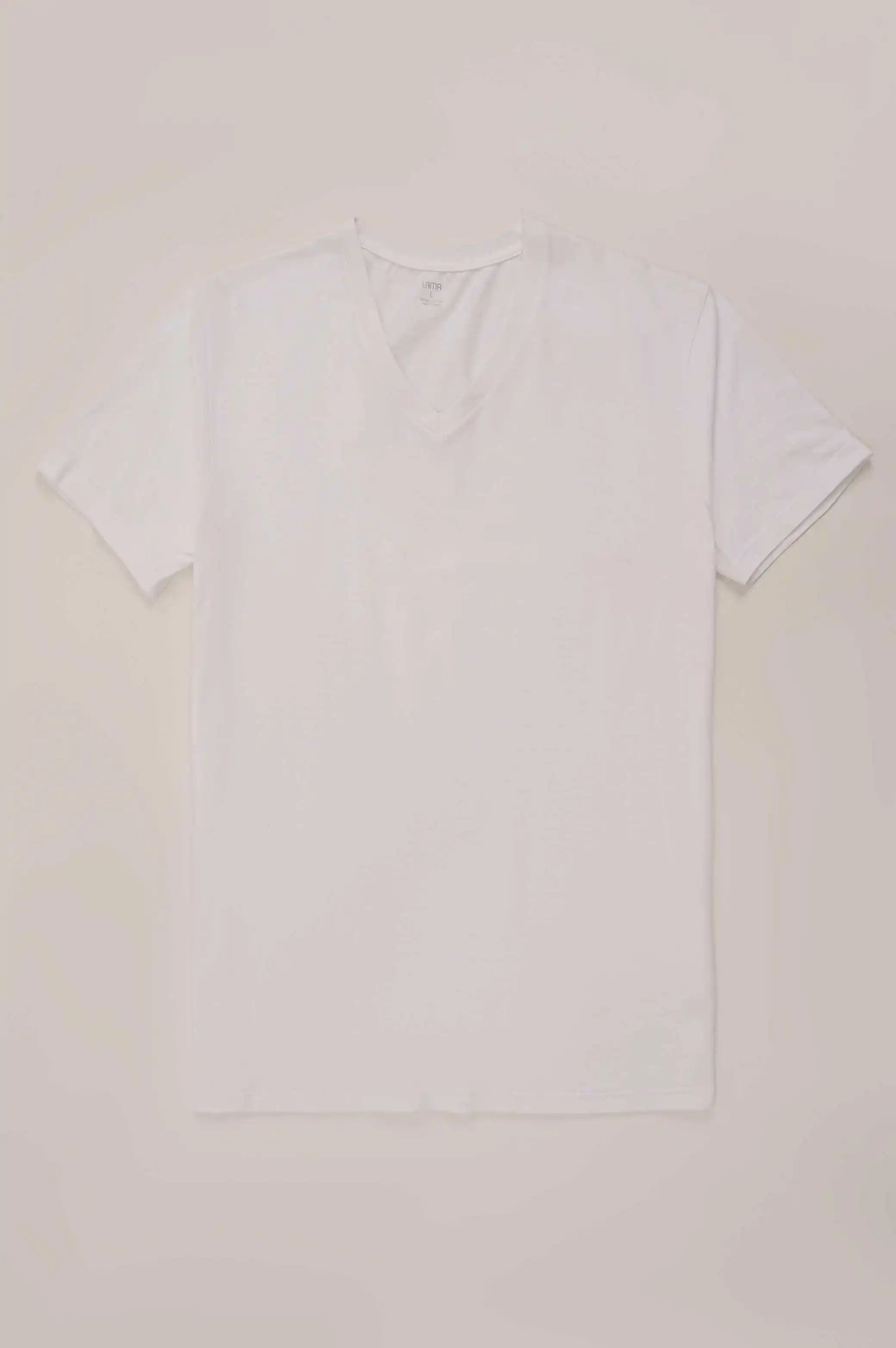 WHITE BASIC V NECK T-SHIRT