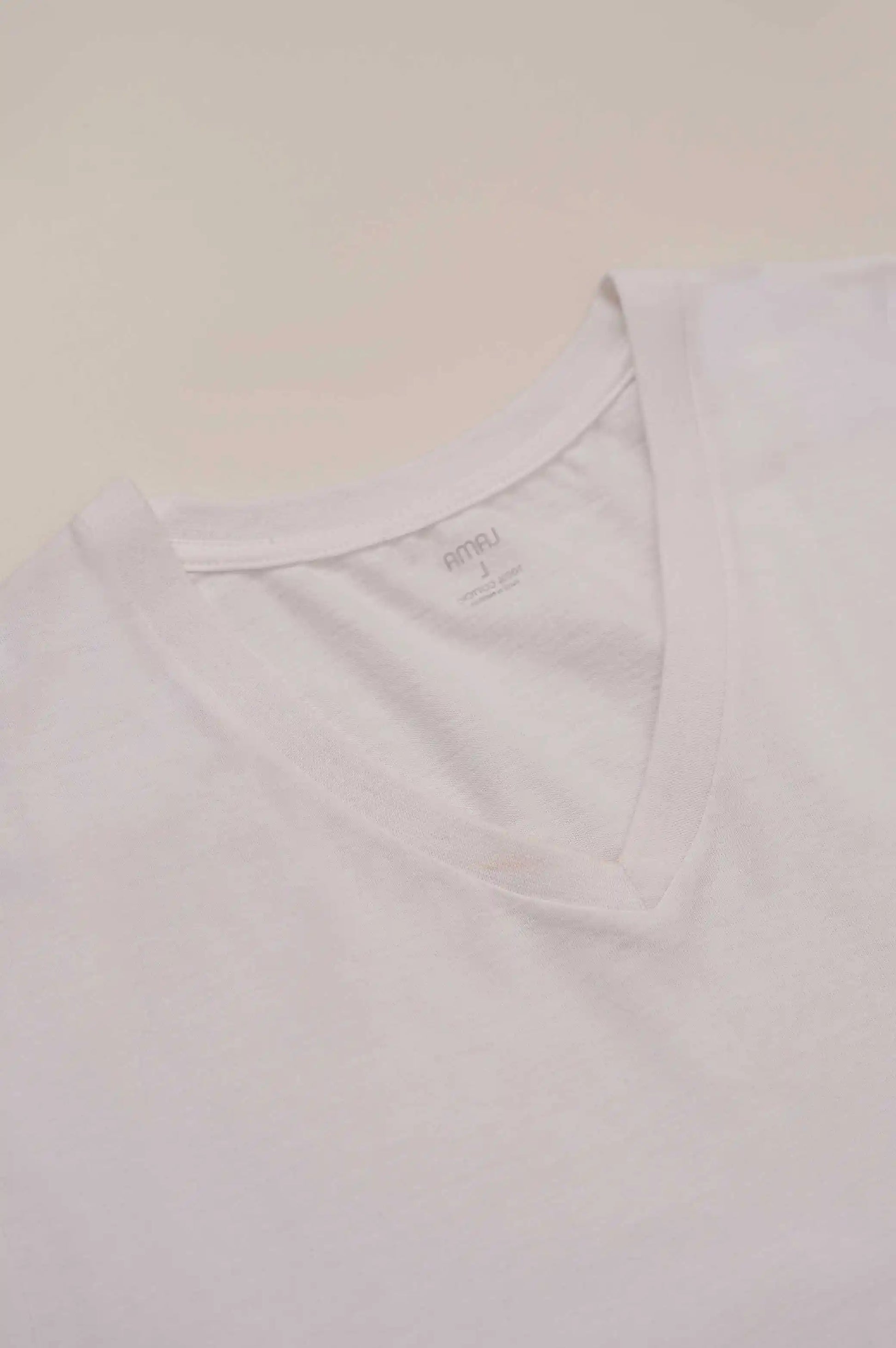 WHITE BASIC V NECK T-SHIRT