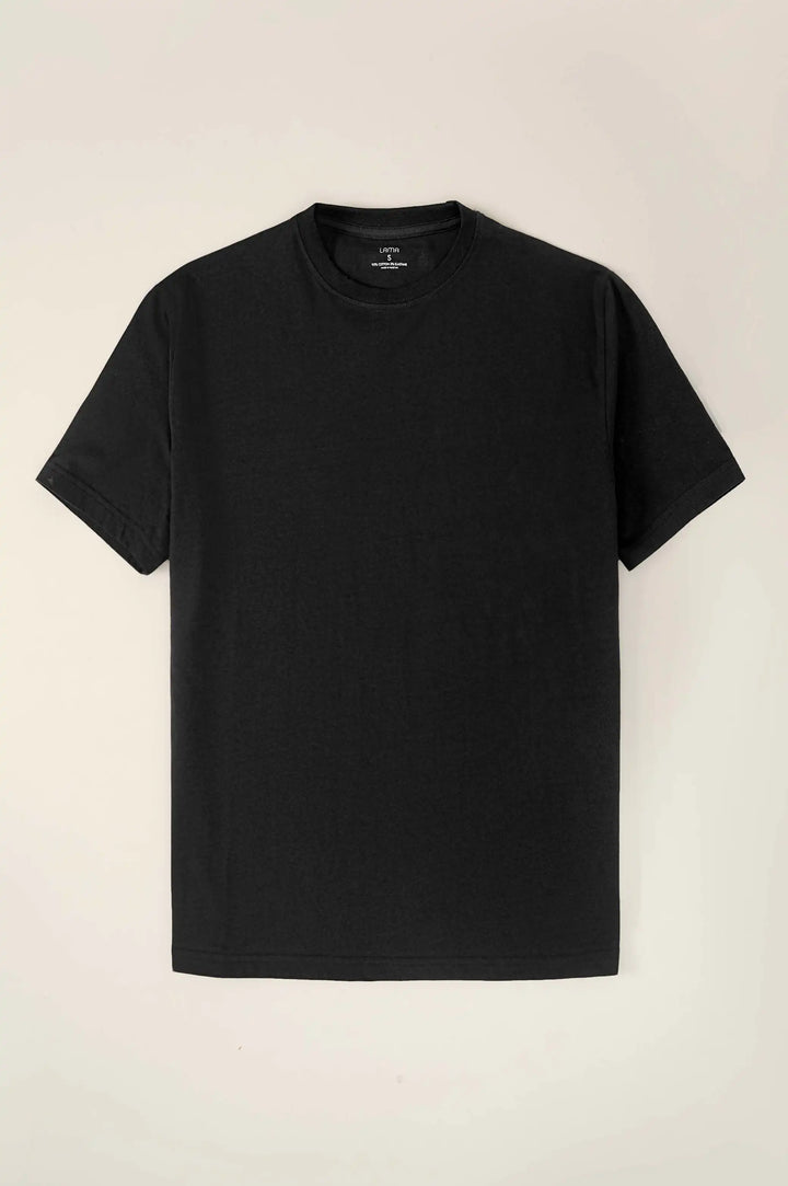 Black regular crew neck t-shirt