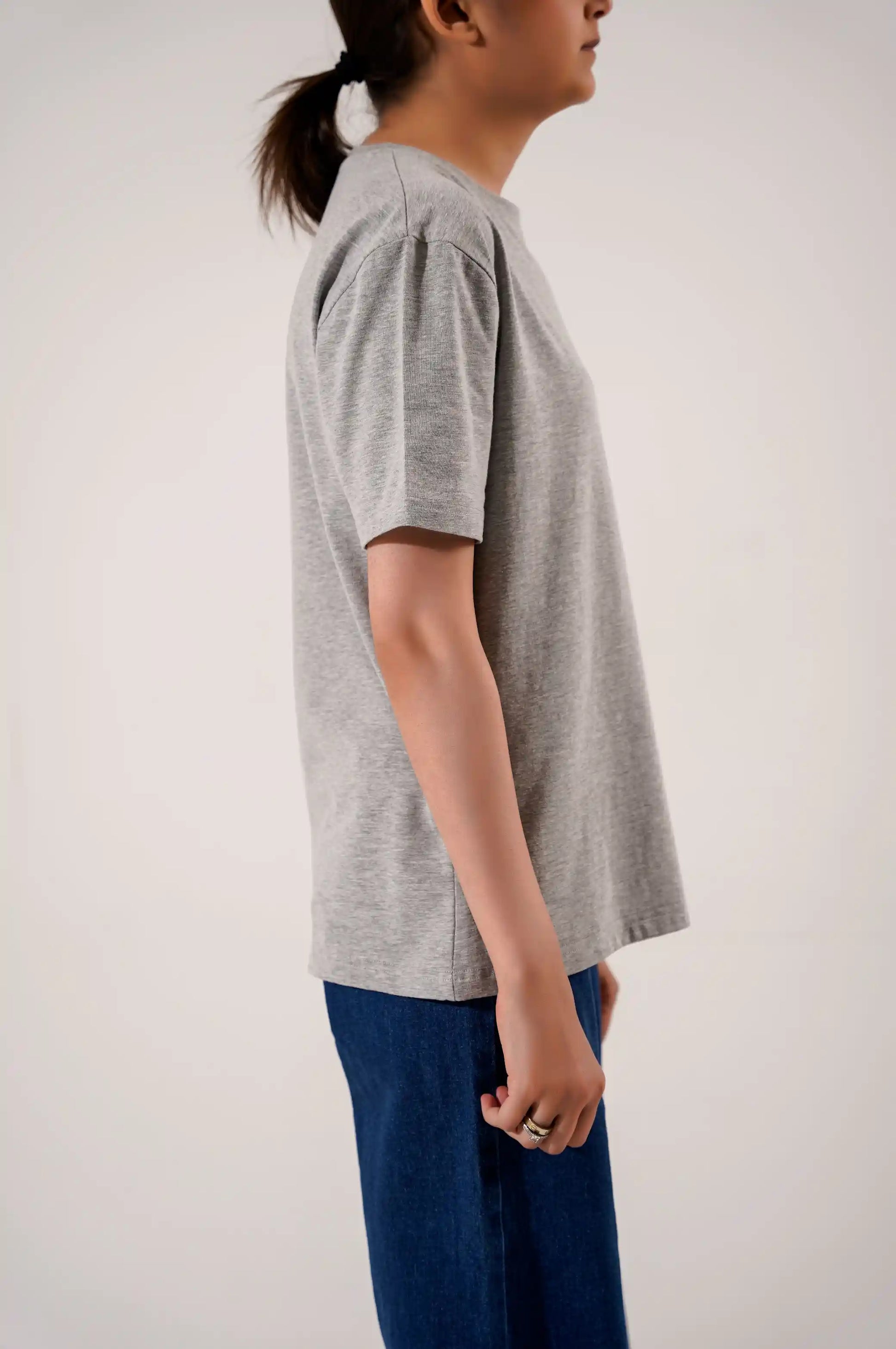 Heather Grey Round Neck T-Shirt