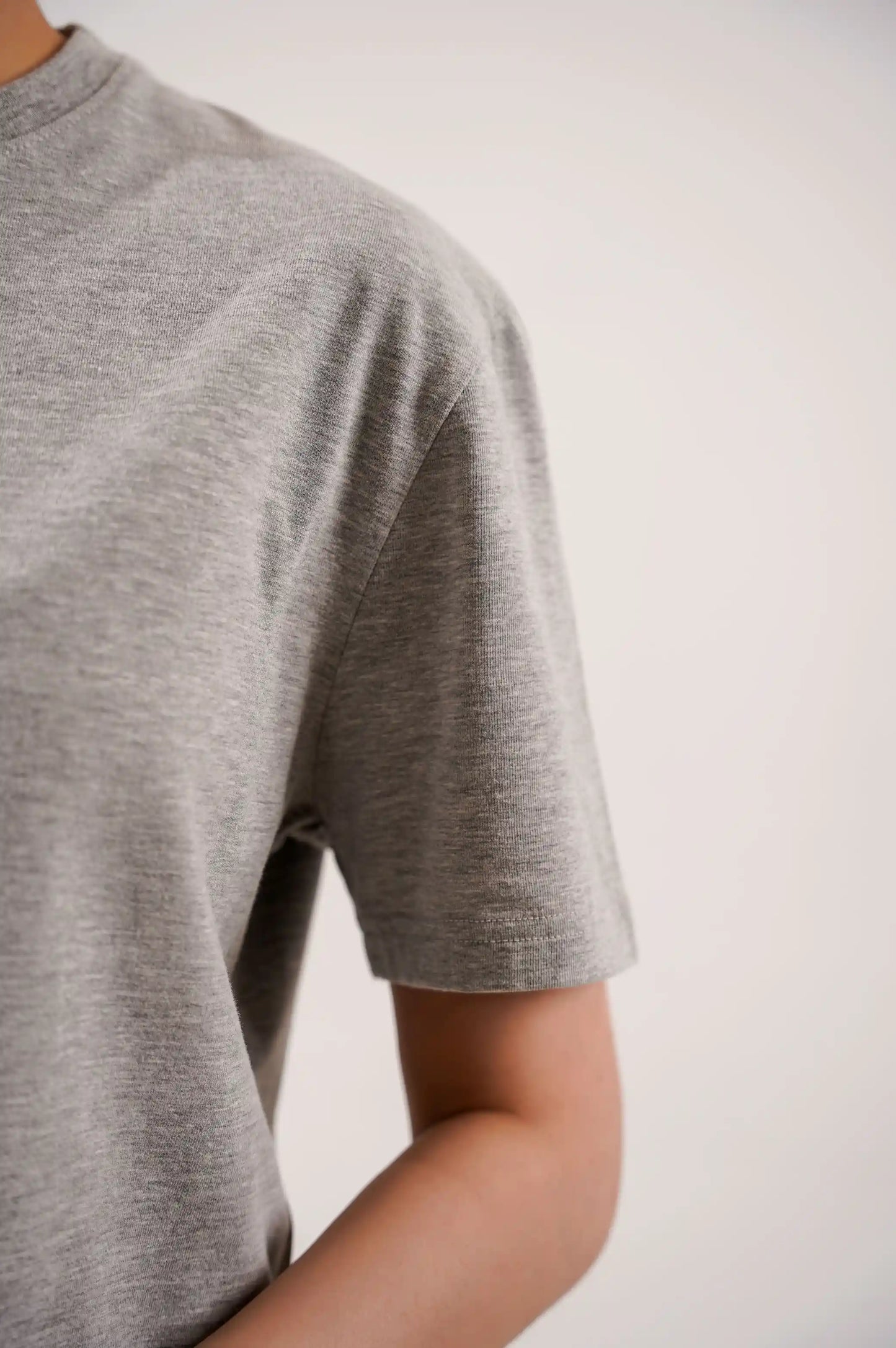 Heather Grey Round Neck T-Shirt