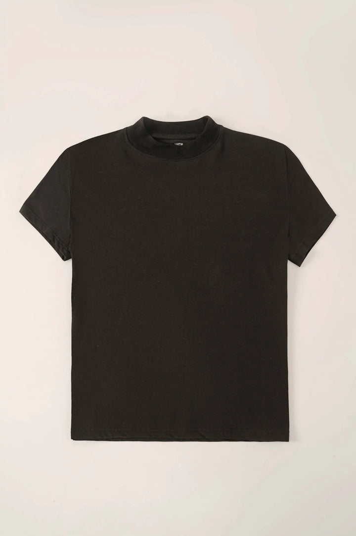 Black high neck T-Shirt